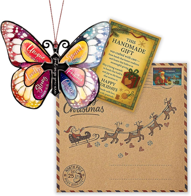 NELXI Butterfly Gifts for Women, Easter Christian Faith Ornament with Cross, Resurrection Home Décor Accent, Religious Butterfly Decoration, Inspirational Christian Easter Gift - Image 2